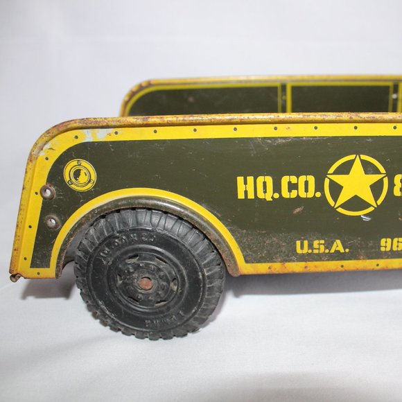 Vintage Marx Toys F268 Green U.S. ARMY 5th DIV Tin Truck - Picture 9 of 16